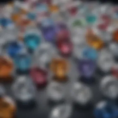 Diversity in Diamond Shapes A beautifully arranged display of different diamond shapes