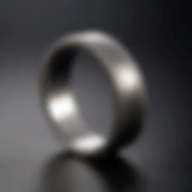 A contemporary titanium ring with a matte finish