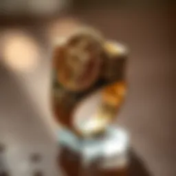 Ancient Egyptian ring showcasing hieroglyphics