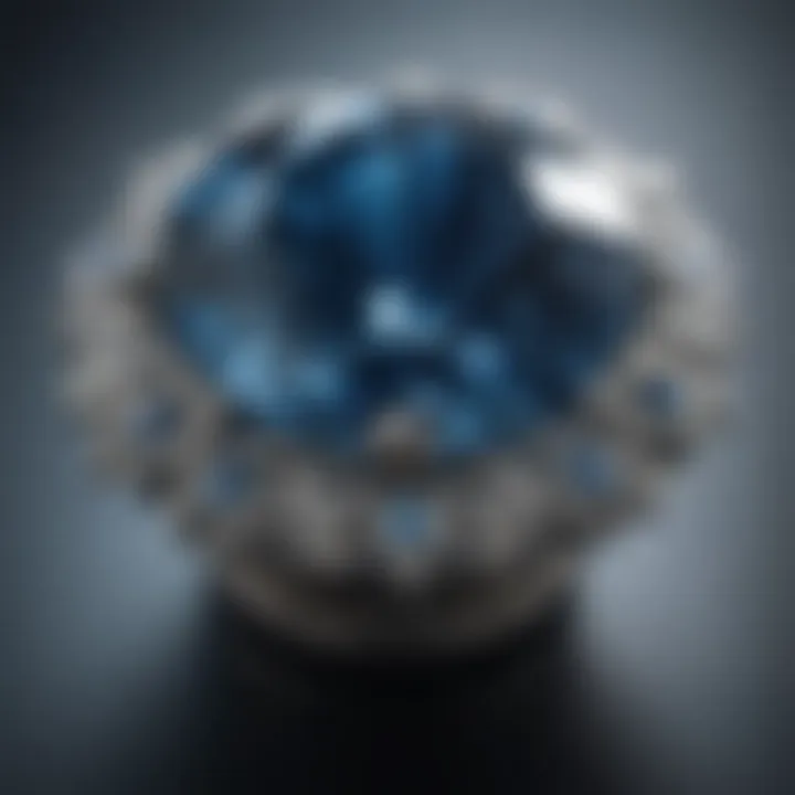 Close-up view of the Hope Diamond showcasing its brilliant blue hue