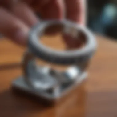 Ring sizer tool on a table