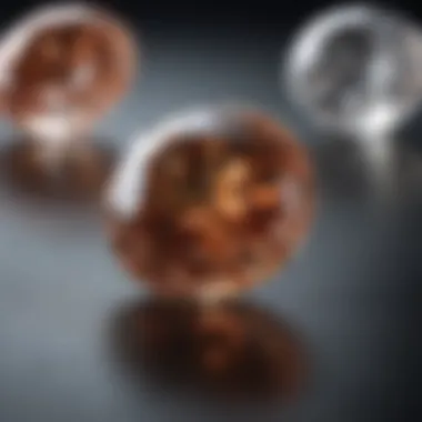 Contrasting Real Diamonds with Imitations Comparison of a real diamond and a synthetic stone