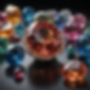 Rare Gemstone Showcase An exquisite display of rare gemstones at the International Gems Show