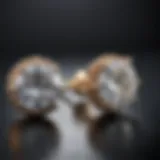 A stunning close-up of lab-created diamond studs set in elegant jewelry