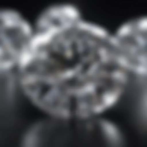 Close-up of a sparkling lab-created diamond