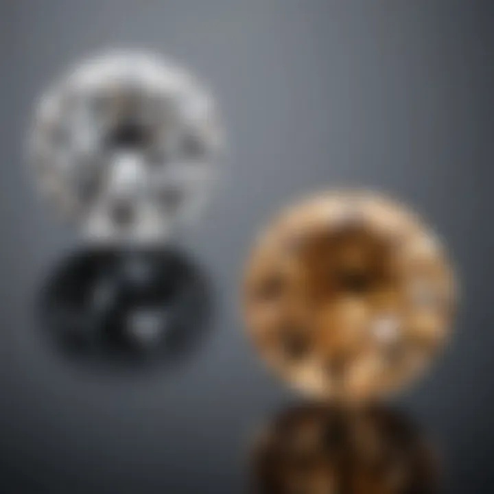 A side-by-side comparison of lab-created diamonds and mined diamonds showcasing their similarities