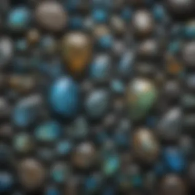Diverse Hues and Shapes of Labradorite Gemstones Collection of labradorite gemstones in various hues and shapes