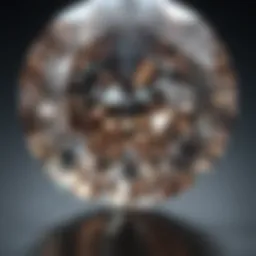 Close-up view of a diamond showcasing clarity traits