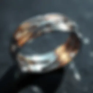 Stylish platinum wedding band featuring a unique design