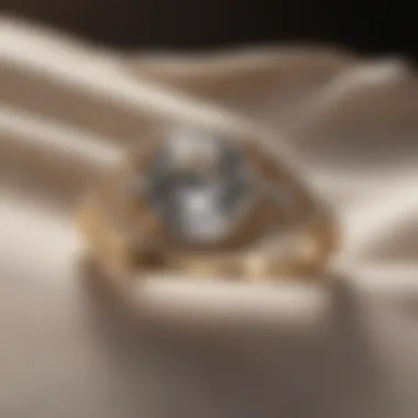 A sparkling diamond ring on a soft cloth