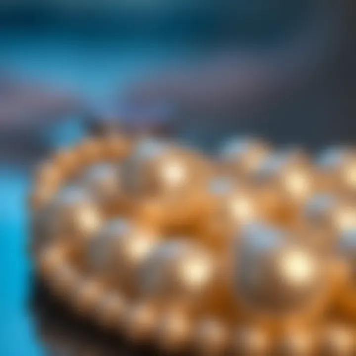 Exquisite Pearls A close-up view of exquisite pearls showcasing their luster and quality