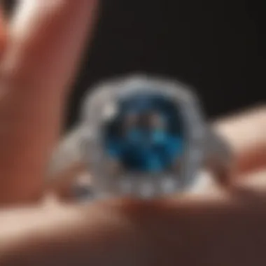Expert Appraisal of an Engagement Ring An expert appraising an engagement ring, showcasing professionalism and expertise