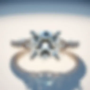 Close-up of a diamond engagement ring reflecting light beautifully.