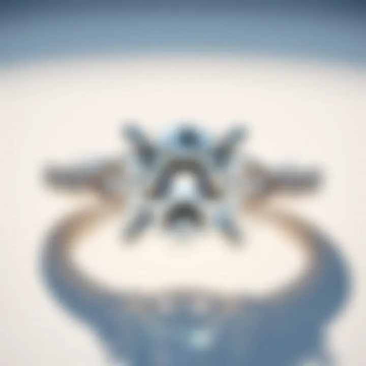 Close-up of a diamond engagement ring reflecting light beautifully.