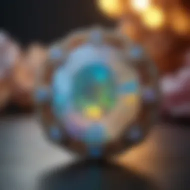 Vibrant Opal Colors A close-up view of a dazzling opal gemstone showcasing its vibrant colors
