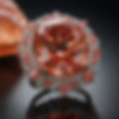 An elegant piece of jewelry featuring a natural padparadscha sapphire