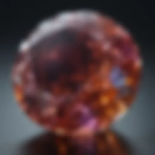 Close-up of a stunning gemstone showcasing its clarity and brilliance