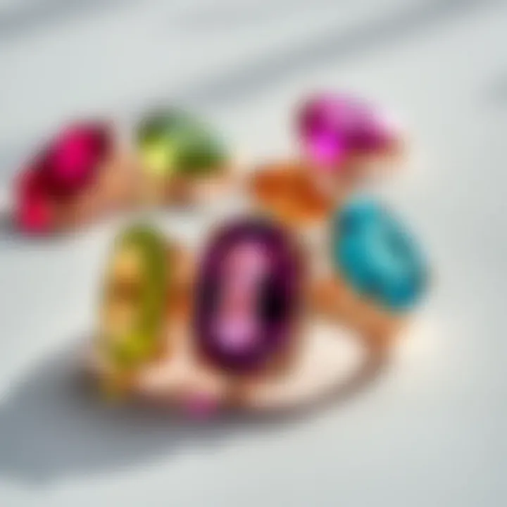 A Spectrum of Emotions: Gemstones in Love Rings Collection of colorful gemstones in various love ring settings