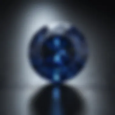 Close-up of a sapphire reflecting light, highlighting its brilliance