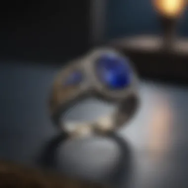 A vibrant blue sapphire set in an elegant ring