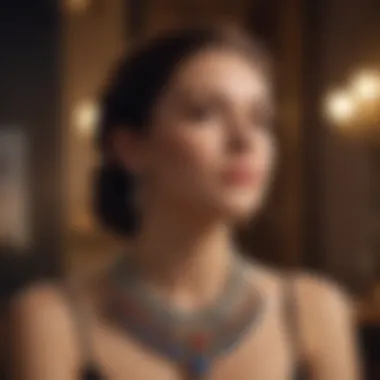 Emotional Aspects of Selling Jewelry A thoughtful individual contemplating the sale of a sentimental necklace