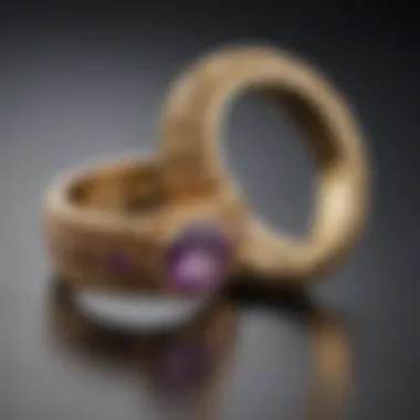 Alternatives to resizing a gold ring, such as ring guards and inserts displayed elegantly