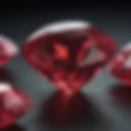 Close-up view of synthetic ruby showcasing its vibrant color and clarity