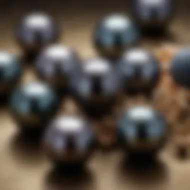 Diversity in Size and Shape of Tahitian Black Pearls A diverse selection of Tahitian black pearls displaying varying sizes and shapes