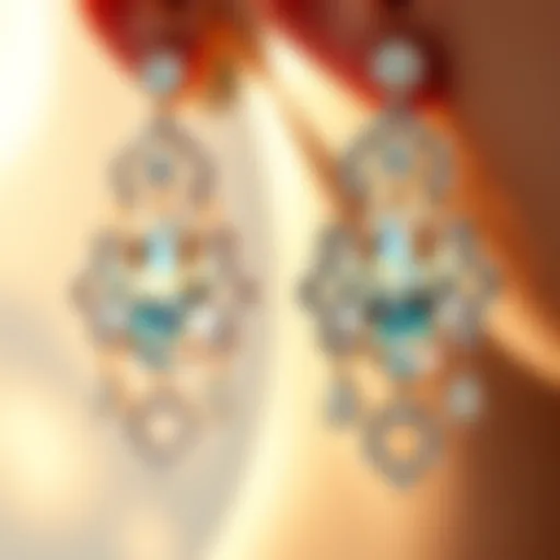 Elegant display of large diamond earrings showcasing their brilliance