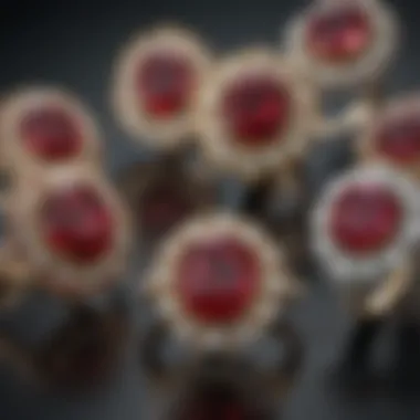 Diversity of Ruby Rings An elegant display of various ruby rings highlighting their diversity.