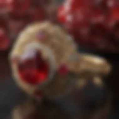 Historical Ruby Adornments A historical representation of ruby jewelry from ancient cultures.