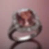 Exquisite pink diamond ring showcased on a velvet background