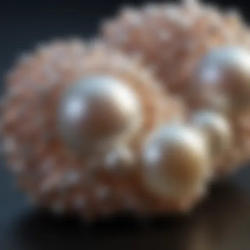 A close-up view of keshi pearls showcasing their unique luster and organic shapes