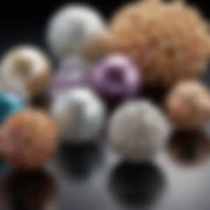 A comparison of keshi pearls with other pearl types, illustrating their distinct characteristics