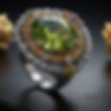 Artisan crafting a unique piece of jewelry featuring peridot as the central gem.