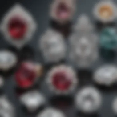 Variety of diamond earring styles displayed together