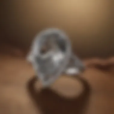 Exquisite Display of the Teardrop Diamond Ring Elegant four carat teardrop diamond ring showcased against a velvet background.