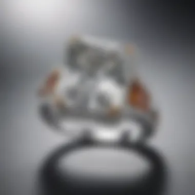 Elegant Jewelry Design with Elongated Radiant Cut Diamond An elegant jewelry piece featuring a three carat elongated radiant cut diamond set in a modern ring design