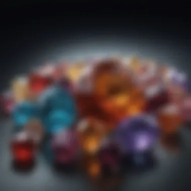 Natural Beauty of Uncut Gemstones An exquisite array of uncut gemstones showcasing their natural beauty