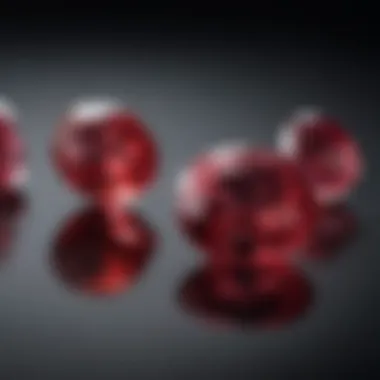 Untreated vs. Treated Ruby Comparison Comparison of untreated and treated rubies side by side, highlighting their differences in appearance