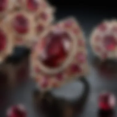 Untreated Rubies in Jewelry Display of carefully maintained untreated rubies in an elegant jewelry setting