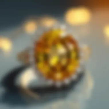 A Marvelous Combination of Yellow Topaz and Diamonds Stunning yellow topaz and diamond ring