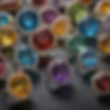 Diverse Gemstones for Signet Rings A selection of raw gemstones used in signet ring design