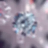 Lab-grown diamond crystal structure under microscope