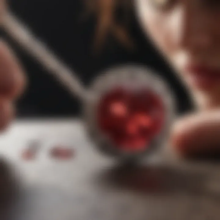 Artisan crafting a piece of ruby jewelry