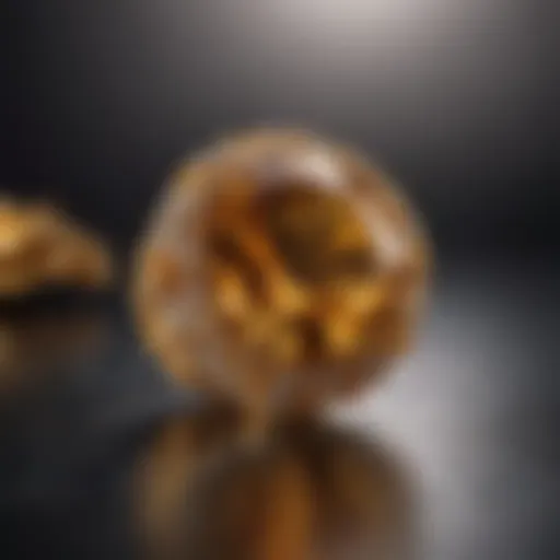 A close-up view of citrine showcasing its radiant golden hue and clarity