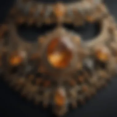 Historical Topaz Jewelry Art A historical depiction of ancient jewelry adorned with topaz, reflecting its cultural significance