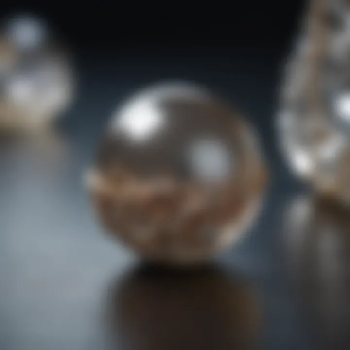 A close-up of a pearl's surface illustrating its luster and quality.