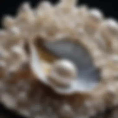 Natural Formation of Pearls A diagram illustrating the natural formation of pearls in oysters