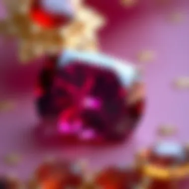 Vivid Color of a Ruby Stone Close-up of a high-quality ruby stone highlighting its vivid color